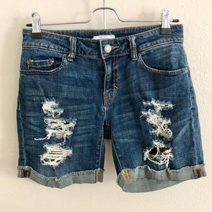 Sun & Shadow Distressed Shorts